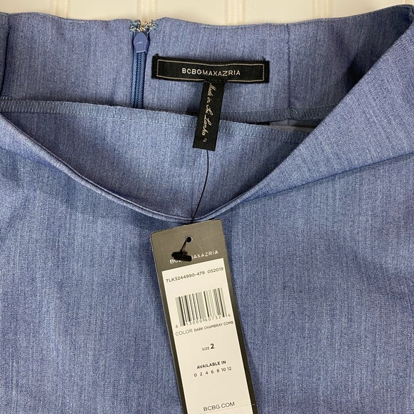 BCBGMAXAZRIA Dark Chambray Comb Skirt 2 NWT - Picture 8 of 10